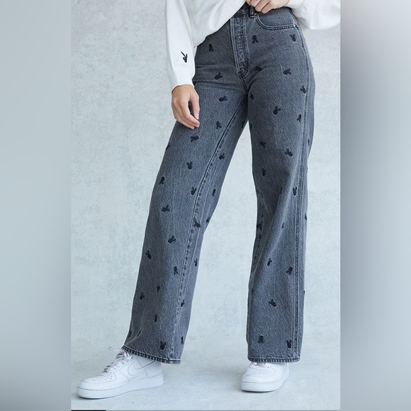 PLAYBOY Denim - Playboy by Foxen Bunny Print Jeans Women’s Size 26
